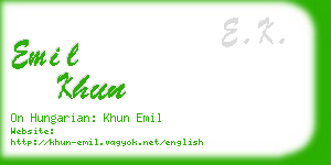 emil khun business card